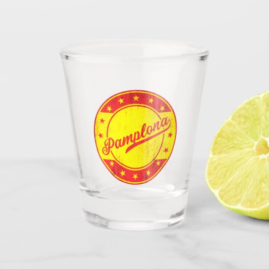 Global Traveller - Pamplona, Spanien Schnapsglas (Vorderseite)
