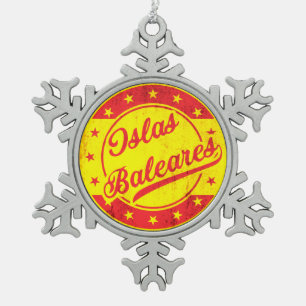 Global Traveller - Spanien - Islas Baleares Schneeflocken Zinn-Ornament