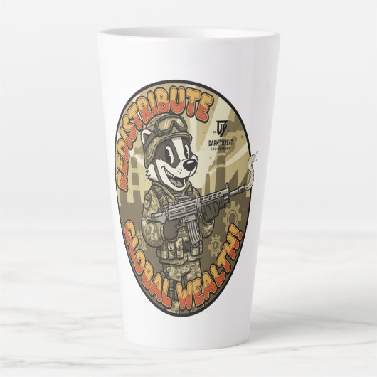 Global Wealth Badger Latte Tasse (Vorderseite)