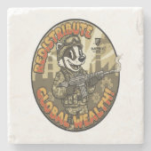 Global Wealth Badger Stone Coaster Steinuntersetzer (Vorderseite)