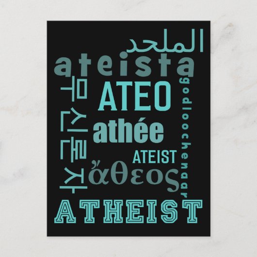 Globale Atheisten Postkarte (Vorderseite)