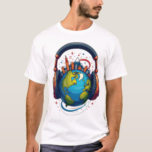 Globale Beats: Erde und KopfhörerT-Shirt T-Shirt