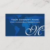 Globale berufliche elegante tiefe blaue Weltkarte Visitenkarte (Rückseite)