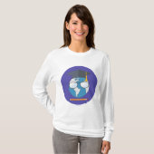 Globale Bildung Abschlusskappe Erde Intelligenter T-Shirt (Vorne ganz)