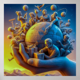 Globale Dankbarkeit: Freude an den Händen Poster