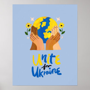 Globale Einheit für die Ukraine Poster