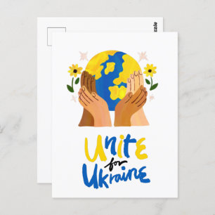 Globale Einheit für die Ukraine Postkarte