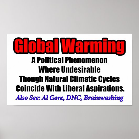Globale Erwärmung: Ein liberales Phänomen Poster (Vorne)