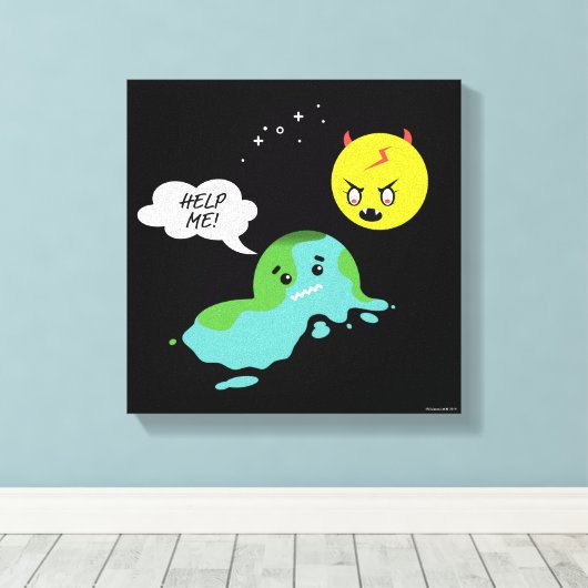 Globale Erwärmung Leinwanddruck (Insitu (Holzboden))