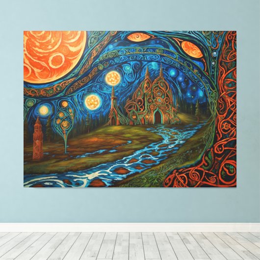 Globale Erwärmung Leinwanddruck (Insitu (Holzboden))