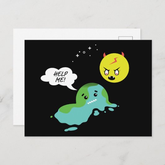 Globale Erwärmung Postkarte (Vorne/Hinten)