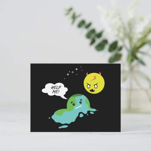 Globale Erwärmung Postkarte (Stehend Vorderseite)