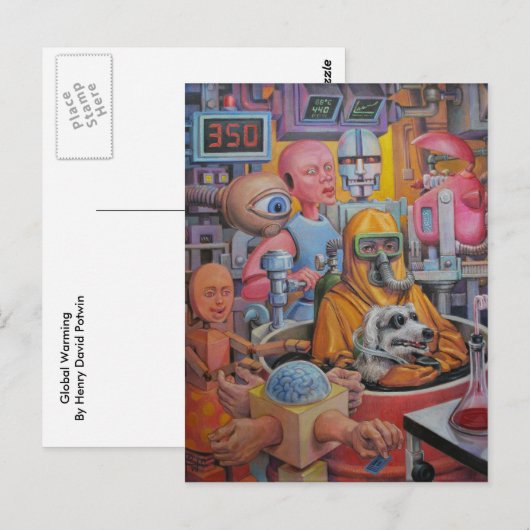 Globale Erwärmung Postkarte (Vorne/Hinten)