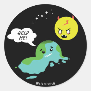 Globale Erwärmung Runder Aufkleber