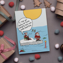 Globale Erwärmung Santas Klimawandel Weihnachten