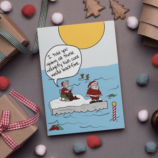 Globale Erwärmung Santas Klimawandel Weihnachten