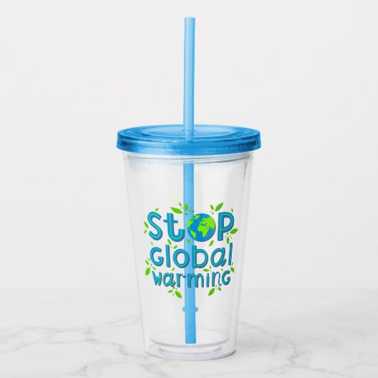 Globale Erwärmung stoppen Acryltrinkbecher (Vorderseite)