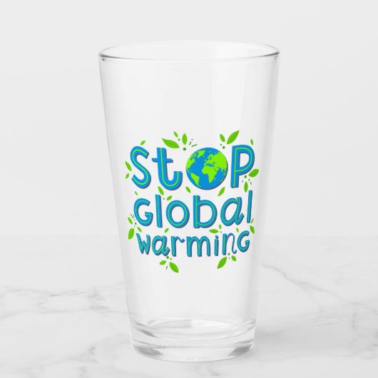 Globale Erwärmung stoppen Glas (Vorderseite)