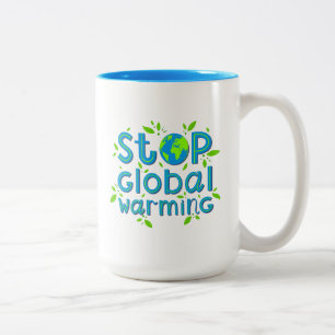 Globale Erwärmung stoppen Zweifarbige Tasse