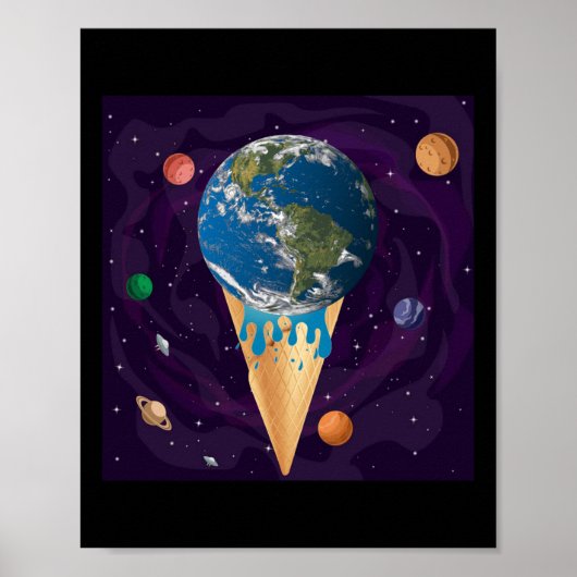 Globale Erwärmung, Umweltschutz, Globus, USA Poster (Vorne)