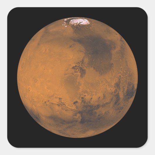Globale Farbansicht der Mars Quadratischer Aufkleber (Vorderseite)