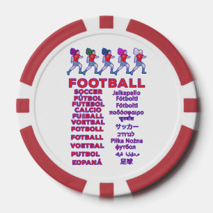 Globale Frauenfußball-Mehrsprachige Namen Sportfan Pokerchips