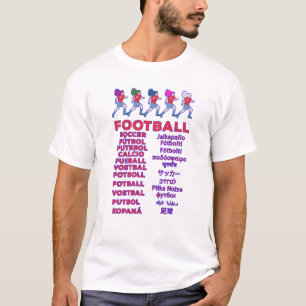 Globale Frauenfußball-Mehrsprachige Namen Sportfan T-Shirt