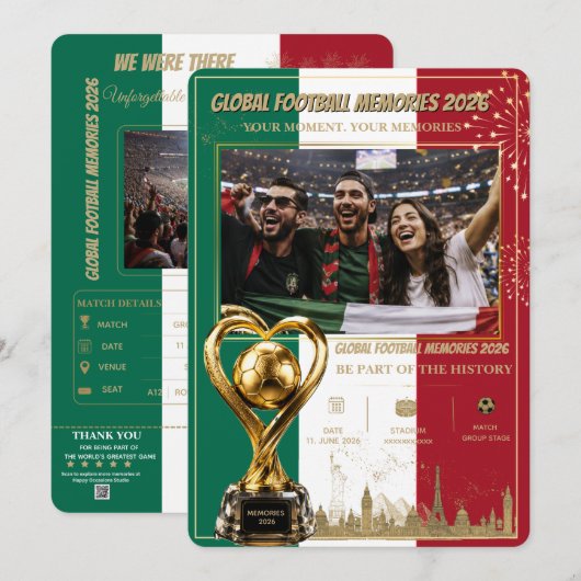 Globale Fußballerinnerungen 2026 Karten (Vorne/Hinten)