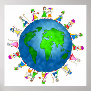 Globale Geburt Christis-Kinder Poster