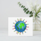 Globale Geburtskids Postkarte (Stehend Vorderseite)