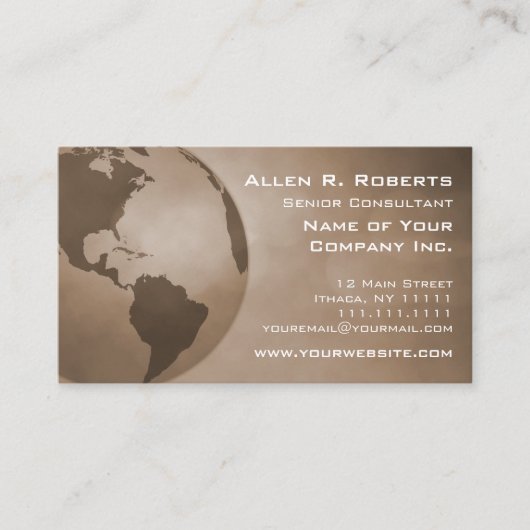 Globale Handels-Amerika-Niederlassung Unternehmens Visitenkarte (Vorderseite)