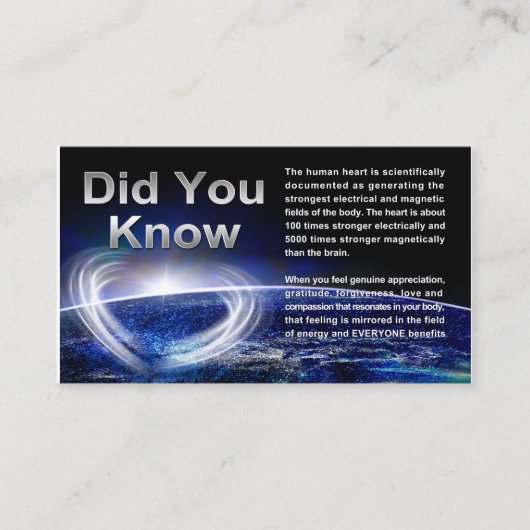 Globale Heilung Visitenkarte (Vorderseite)