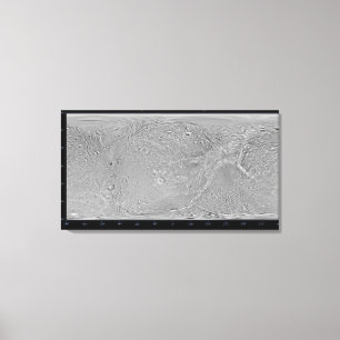 Globale Karte von Saturns Mond Dione Leinwanddruck