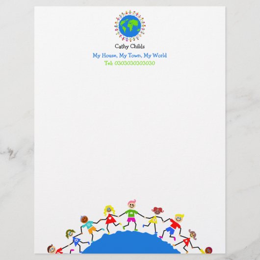 Globale Kinder, Briefkopf (Vorderseite)