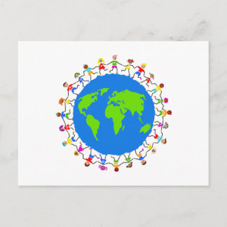Globale Kinder Postkarte