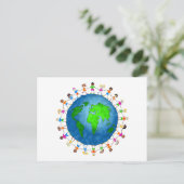 Globale Kinder Postkarte (Stehend Vorderseite)