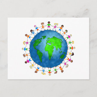 Globale Kinder Postkarte
