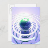 Globale Kommunikation, konzeptioneller Computer Postkarte (Vorne/Hinten)