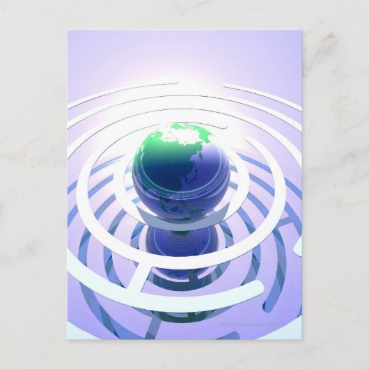 Globale Kommunikation, konzeptioneller Computer Postkarte (Vorderseite)