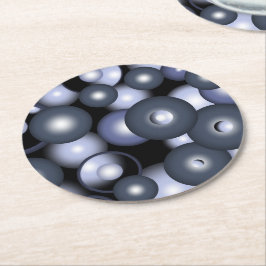 Globale konzentrische Zirkel-Orbitalkunst Abstrakt Runder Pappuntersetzer