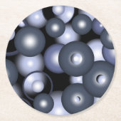 Globale konzentrische Zirkel-Orbitalkunst Abstrakt Runder Pappuntersetzer (Vorderseite)