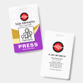 Globale Krümmungswellen Pressevorlage-ID Ausweis (Vorder- & Rückseite)