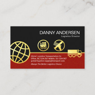 Globale Logistikverbindung Land Sea Air WWW Visitenkarte