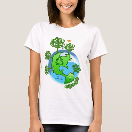 Globale Nachhaltige Erde gerecycelt T-Shirt (Vorderseite)