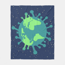 Globale Pandemie (Viruspartikel) (Infektion) Fleec Fleecedecke