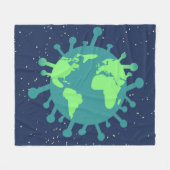 Globale Pandemie (Viruspartikel) (Infektion) Fleec Fleecedecke (Vorderseite (Horizontal))