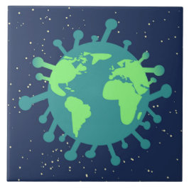 Globale Pandemie (Viruspartikeln) (Virusinfektion) Fliese