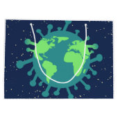 Globale Pandemie (Viruspartikeln) (Virusinfektion) Große Geschenktüte (Rückseite)