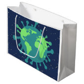 Globale Pandemie (Viruspartikeln) (Virusinfektion) Große Geschenktüte (Vorderseite Schrägansicht)