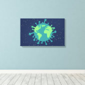 Globale Pandemie (Viruspartikeln) (Virusinfektion) Leinwanddruck (Insitu (Holzboden))